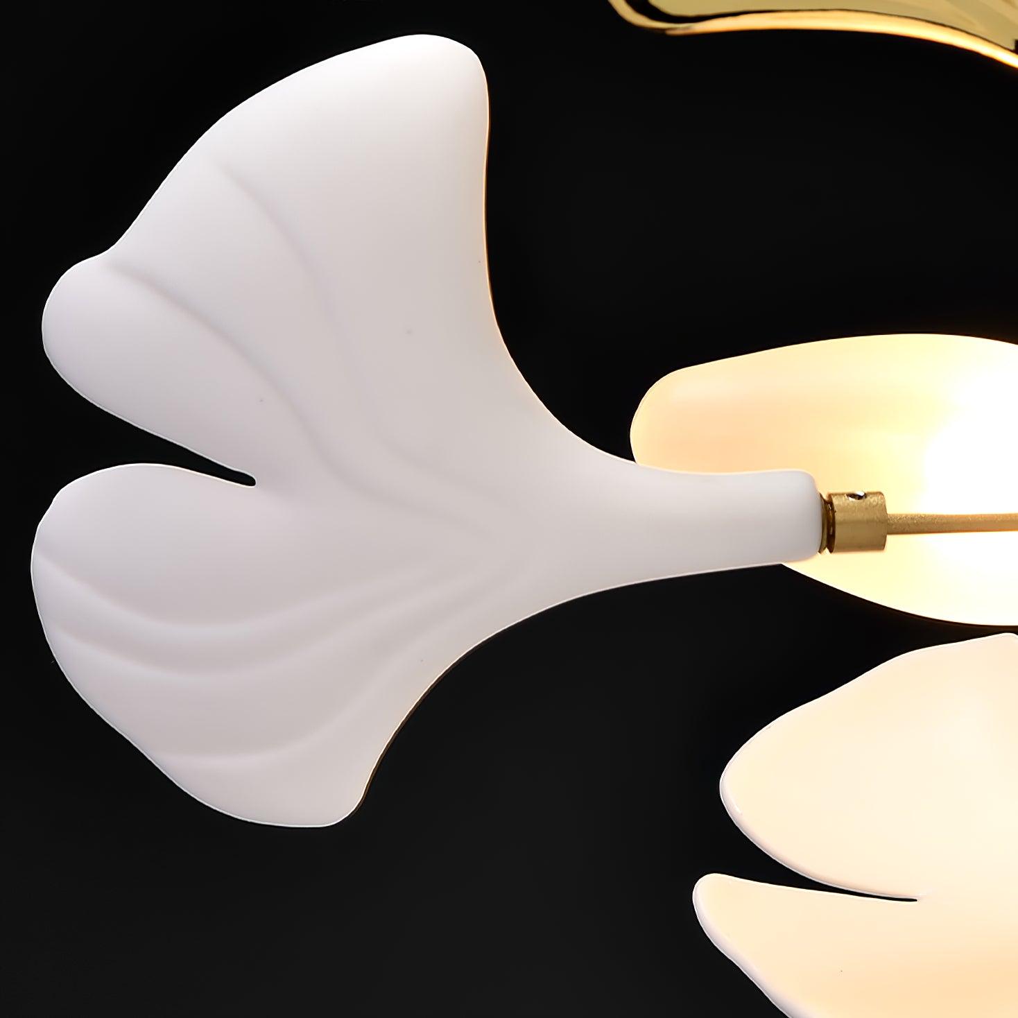 Modern Handcrafted Ceramic Gingko Leaf Chandelier Ceiling Light Fixture
