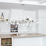 Modern Handcrafted Ceramic Gingko Leaf Chandelier Ceiling Light Fixture