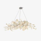 Modern Handcrafted Ceramic Gingko Leaf Chandelier Ceiling Light Fixture