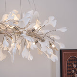 Modern Handcrafted Ceramic Gingko Leaf Chandelier Ceiling Light Fixture
