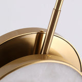 Modern Handcrafted Natural Alabaster and Brass LED Pendant Light Moonshade Droplight