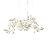 Modern Handcrafted Porcelain Ginkgo Leaf Chandelier Brass Branch Pendant Lighting