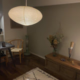Modern Handcrafted Washi Rice Paper Pendant Light 15A Organic Mulberry Paper Ceiling Hanging Lamp