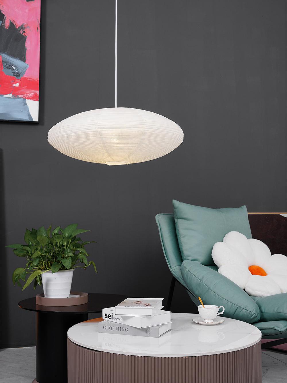 Modern Handcrafted Washi Rice Paper Pendant Light 15A Organic Mulberry Paper Ceiling Hanging Lamp