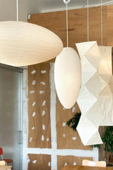 Modern Handcrafted Washi Rice Paper Pendant Light 15A Organic Mulberry Paper Ceiling Hanging Lamp