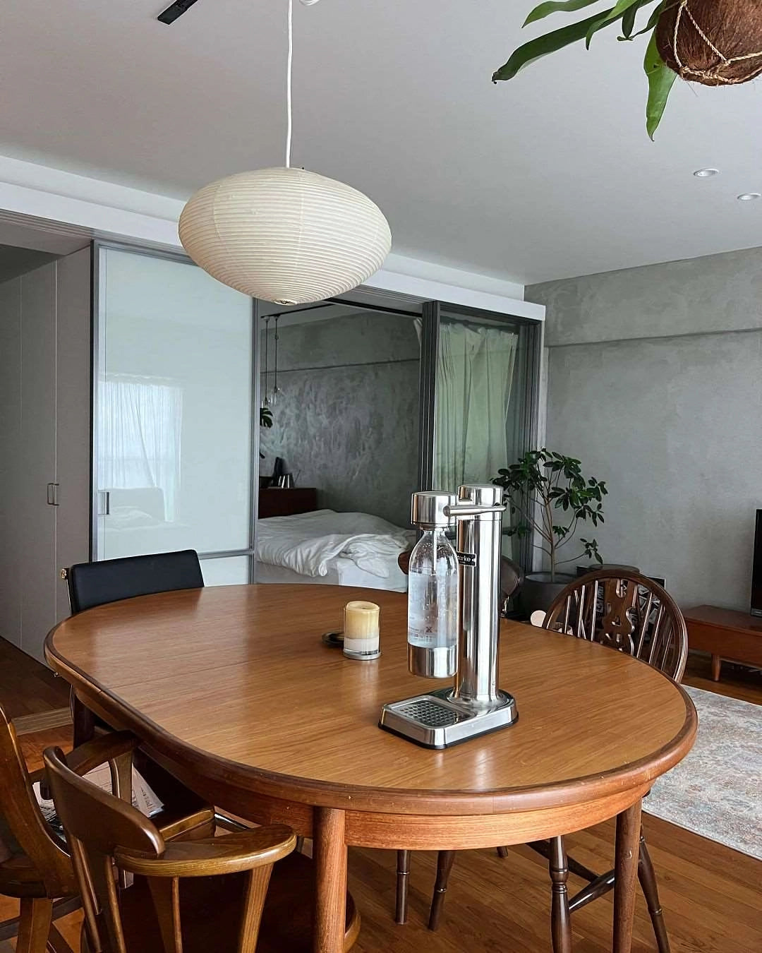 Modern Handcrafted Washi Rice Paper Pendant Light 15A Organic Mulberry Paper Ceiling Hanging Lamp