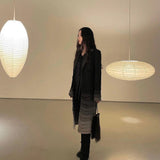 Modern Handcrafted Washi Rice Paper Pendant Light 15A Organic Mulberry Paper Ceiling Hanging Lamp