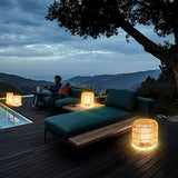 Modern Handcrafted Woven Rattan Outdoor Garden Lamp Waterproof LED Landscape Lighting