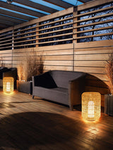 Modern Handcrafted Woven Rattan Outdoor Garden Lamp Waterproof LED Landscape Lighting