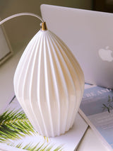 Modern Handmade Bone China Ribbed Ceramic Pendant Light for Dining Room and Living Room Decor
