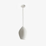 Modern Handmade Bone China Ribbed Ceramic Pendant Light for Dining Room and Living Room Decor