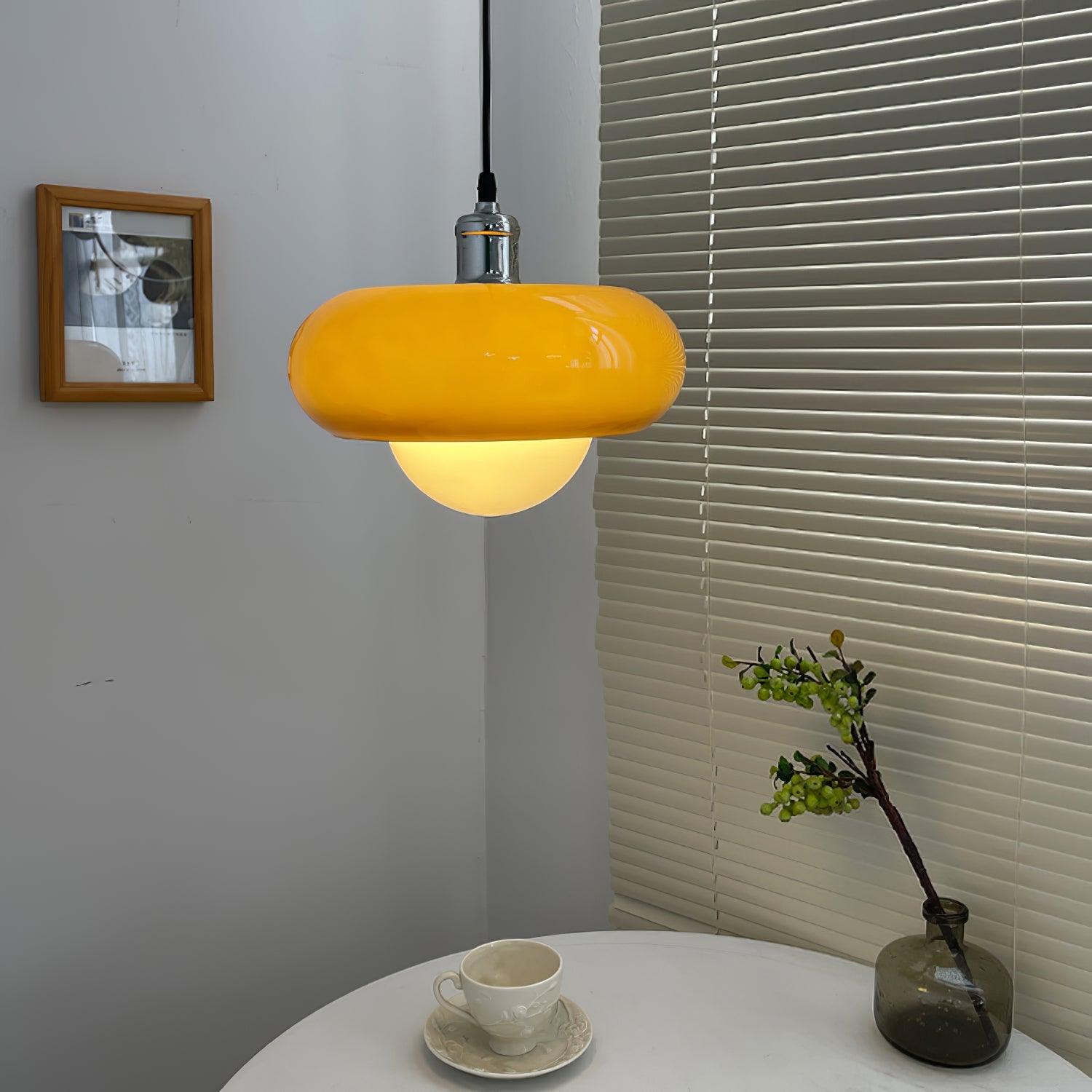 Modern Harvey Glass Globe Pendant Light with Chrome Finish and Plexiglass Shade