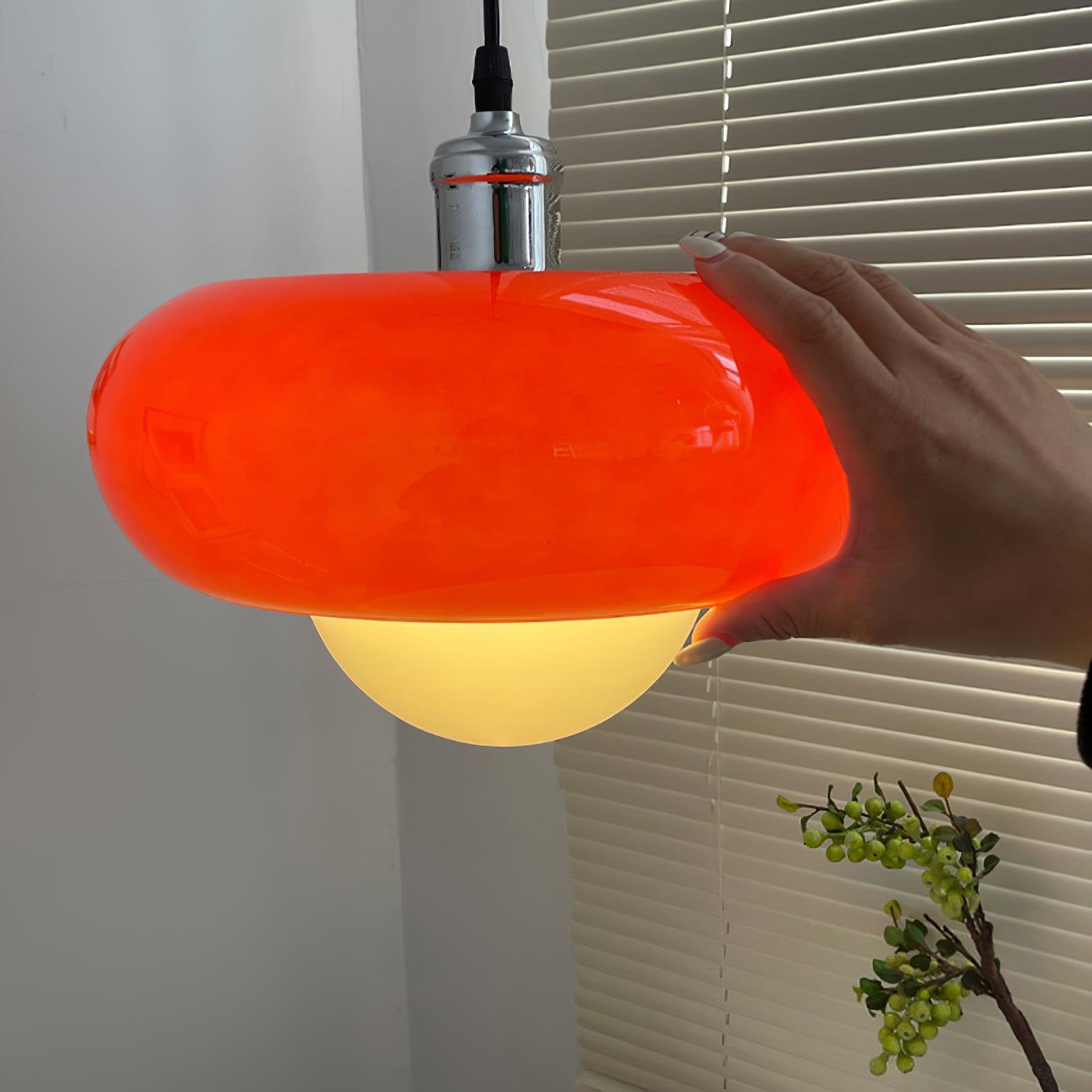Modern Harvey Glass Globe Pendant Light with Chrome Finish and Plexiglass Shade