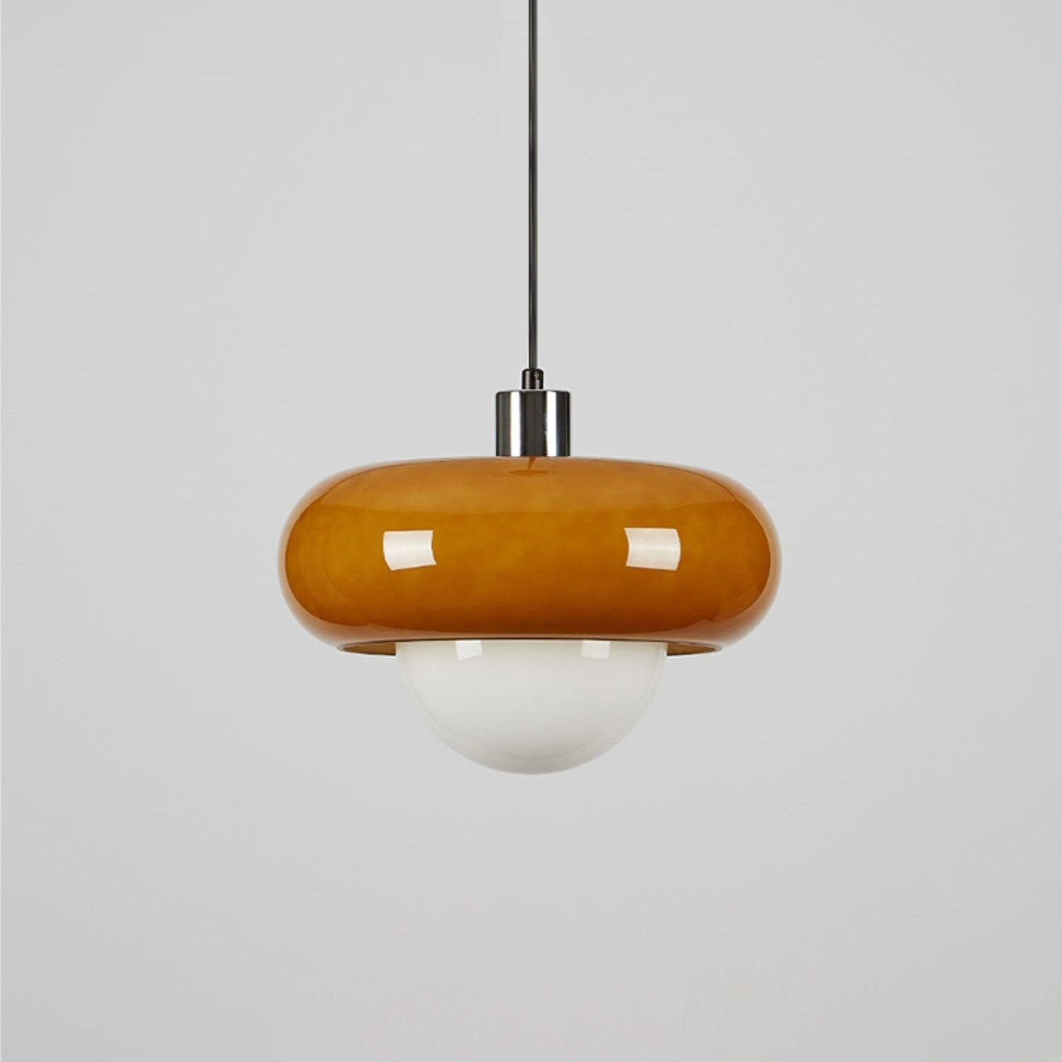 Modern Harvey Glass Globe Pendant Light with Chrome Finish and Plexiglass Shade