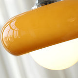 Modern Harvey Glass Globe Pendant Light with Chrome Finish and Plexiglass Shade