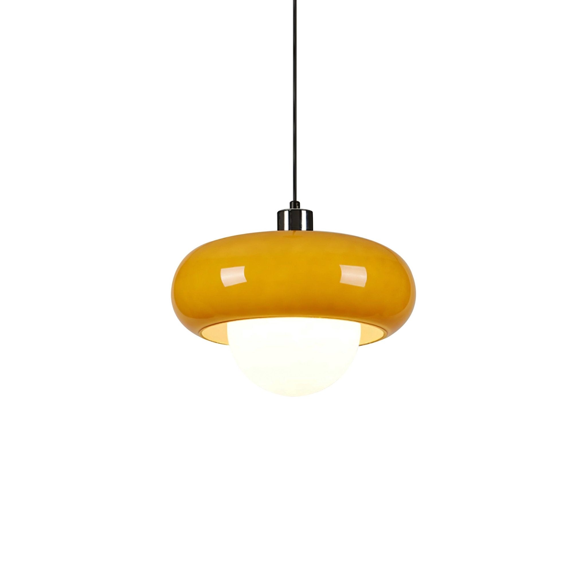 Modern Harvey Glass Globe Pendant Light with Chrome Finish and Plexiglass Shade