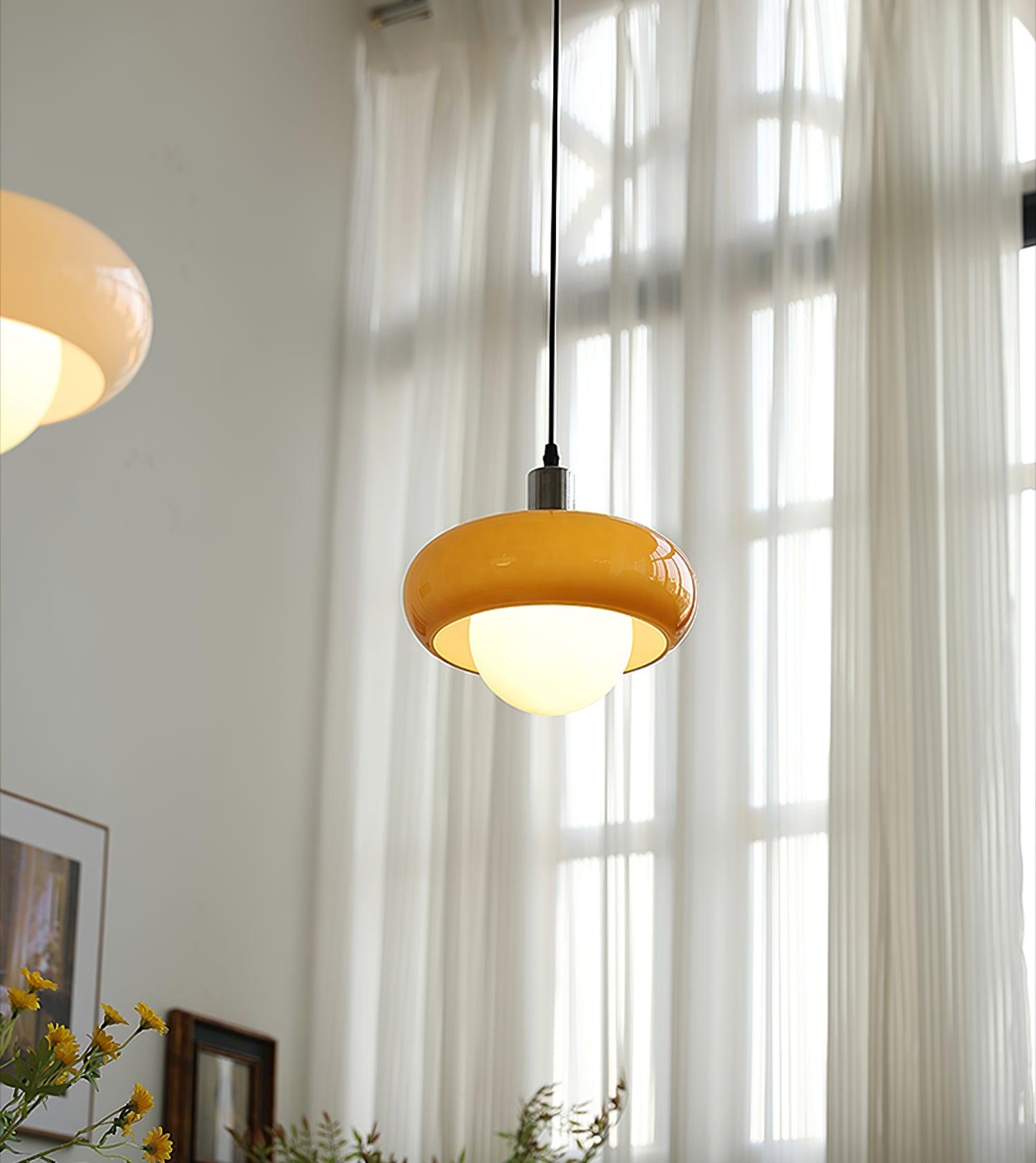 Modern Harvey Glass Globe Pendant Light with Chrome Finish and Plexiglass Shade