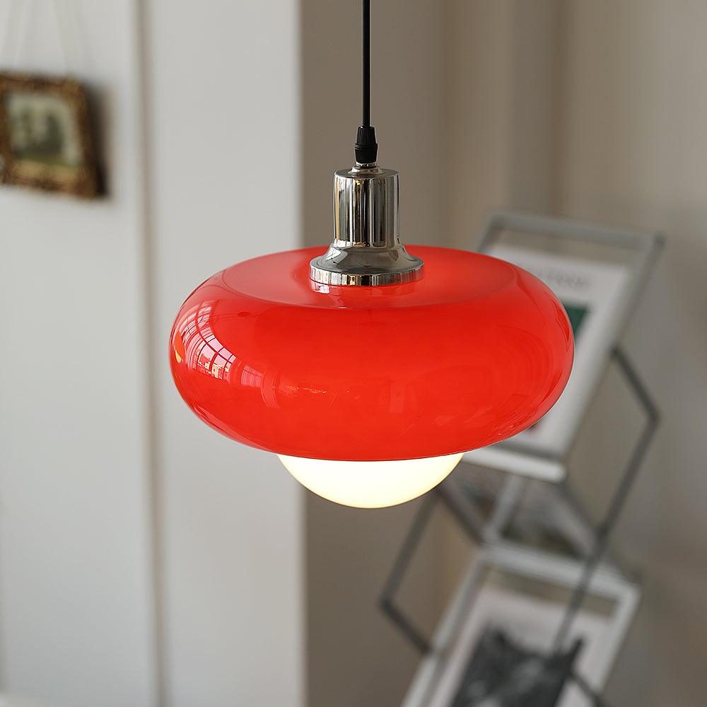 Modern Harvey Glass Globe Pendant Light with Chrome Finish and Plexiglass Shade