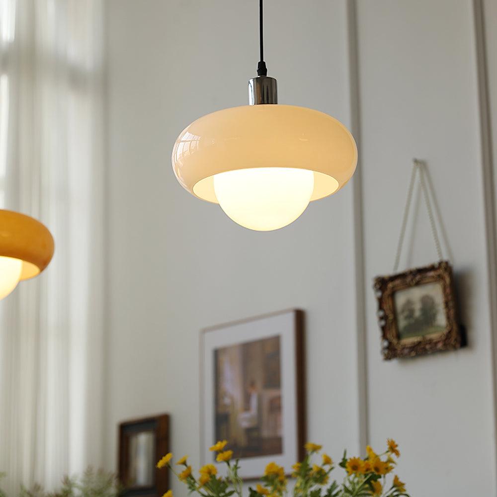 Modern Harvey Glass Globe Pendant Light with Chrome Finish and Plexiglass Shade