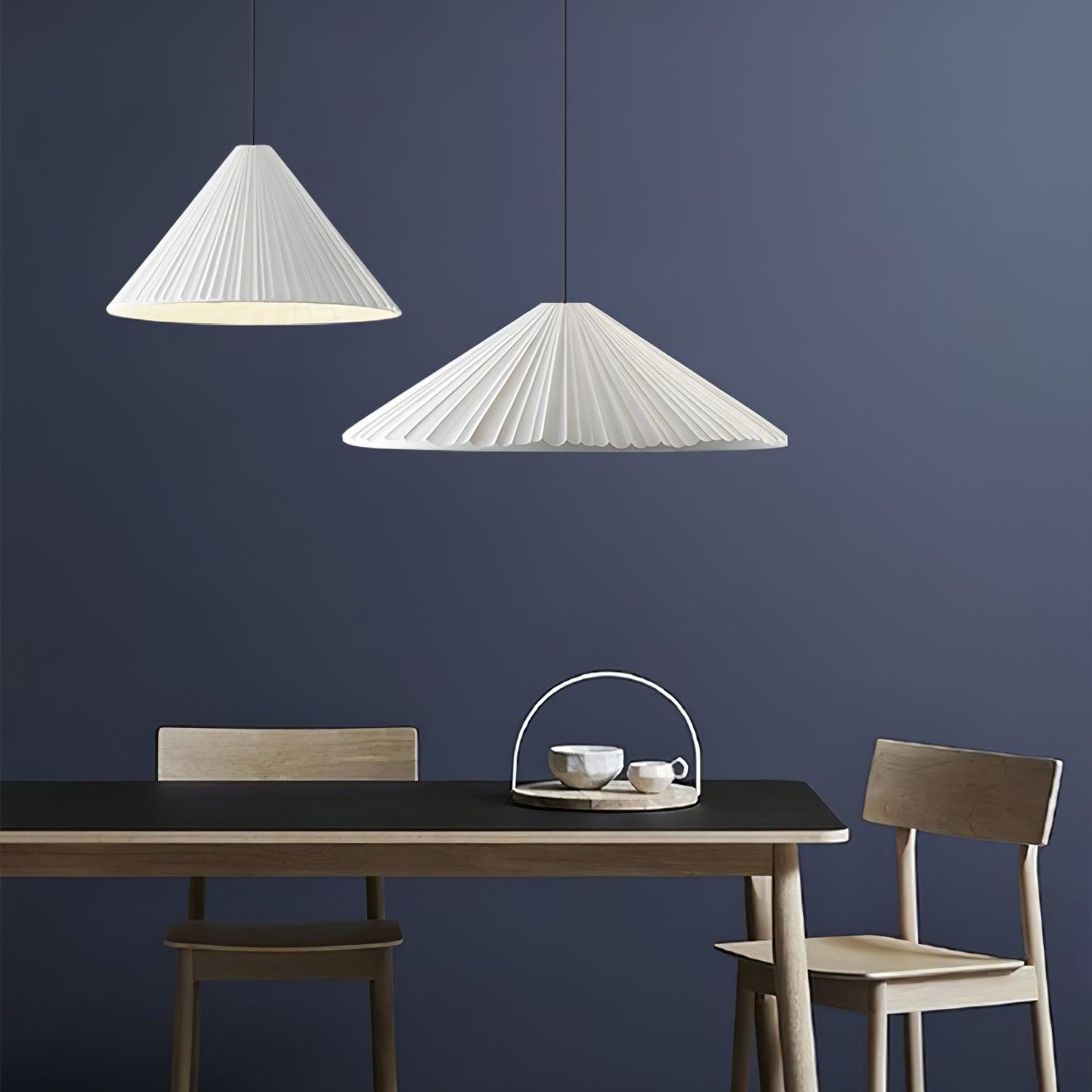 Modern Hat Resin Pendant Light Pleated Design Ceiling Lamp Macaron Colors for Indoor Lighting