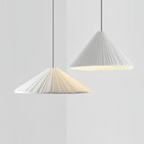 Modern Hat Resin Pendant Light Pleated Design Ceiling Lamp Macaron Colors for Indoor Lighting