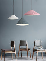 Modern Hat Resin Pendant Light Pleated Design Ceiling Lamp Macaron Colors for Indoor Lighting