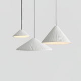 Modern Hat Resin Pendant Light Pleated Design Ceiling Lamp Macaron Colors for Indoor Lighting
