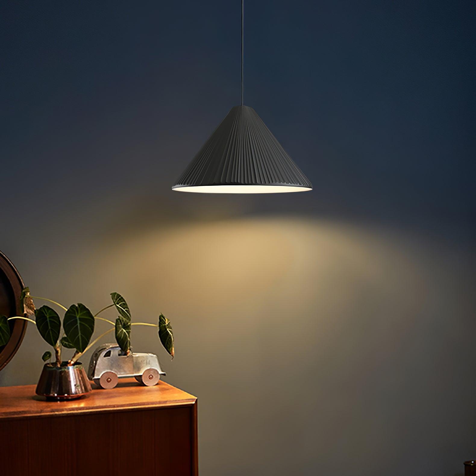 Modern Hat Resin Pendant Light Pleated Design Ceiling Lamp Macaron Colors for Indoor Lighting