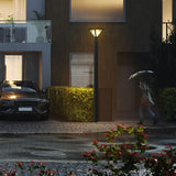 Modern Heavy Duty Solar Powered Outdoor LED Lamp Post Light Waterproof Garden Pathway Pillar