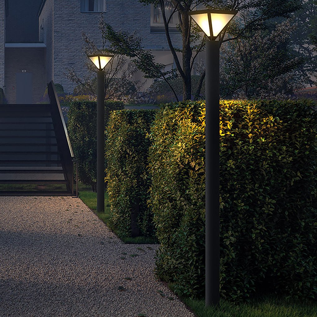 Modern Heavy Duty Solar Powered Outdoor LED Lamp Post Light Waterproof Garden Pathway Pillar