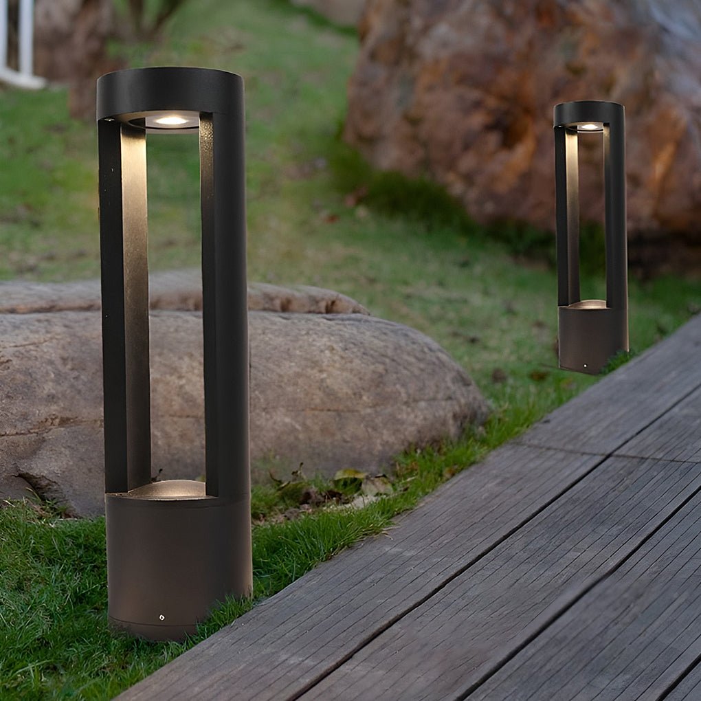 Modern Hollow Cylindrical Outdoor LED Bollard Light Waterproof Pathway Lamp for Garden and Yard