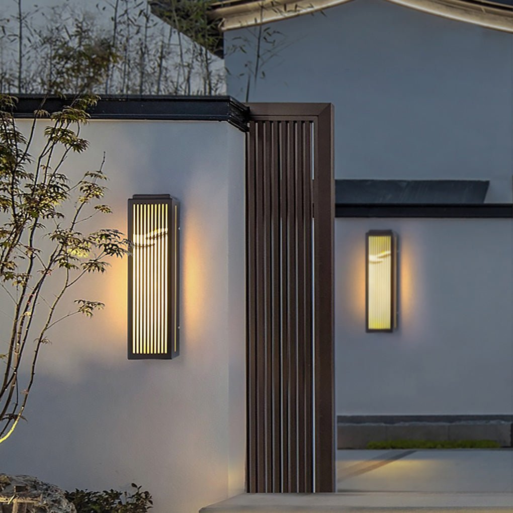 Modern Hollow Design Outdoor Wall Sconce IP54 Waterproof Marble Porch Light for Villa Gate