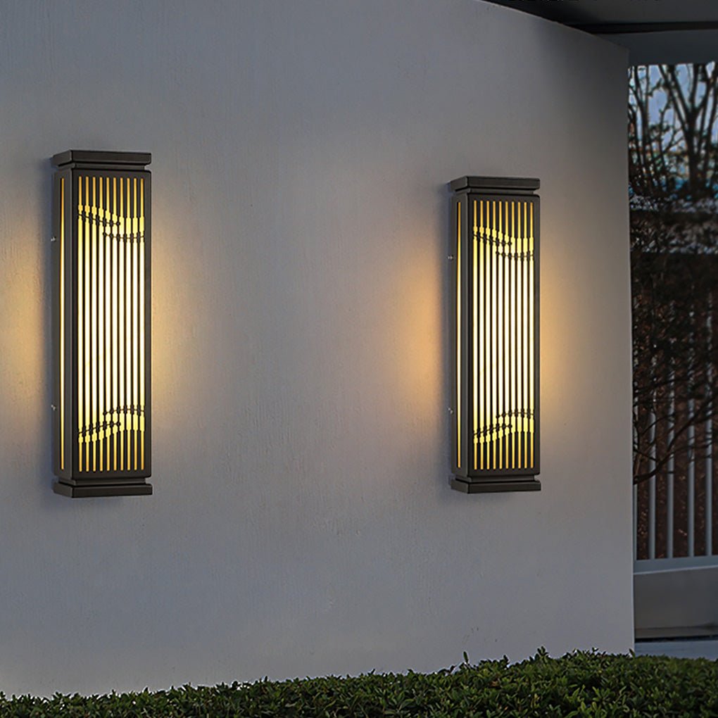 Modern Hollow Design Outdoor Wall Sconce IP54 Waterproof Marble Porch Light for Villa Gate