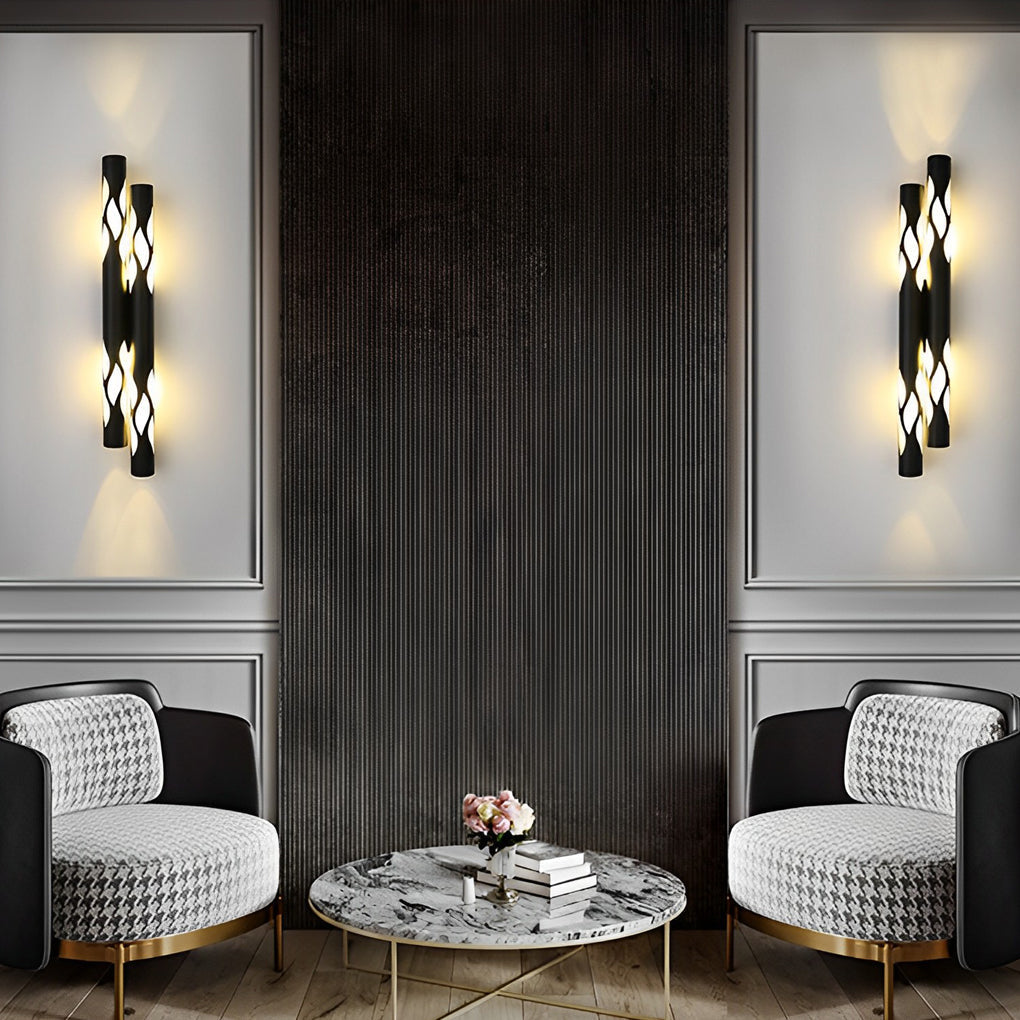 Modern Hollow Flame LED Wall Sconce Up and Down Light Nordic Style Fixture for Indoor Decor