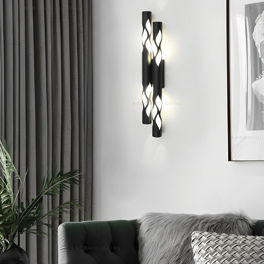 Modern Hollow Flame LED Wall Sconce Up and Down Light Nordic Style Fixture for Indoor Decor