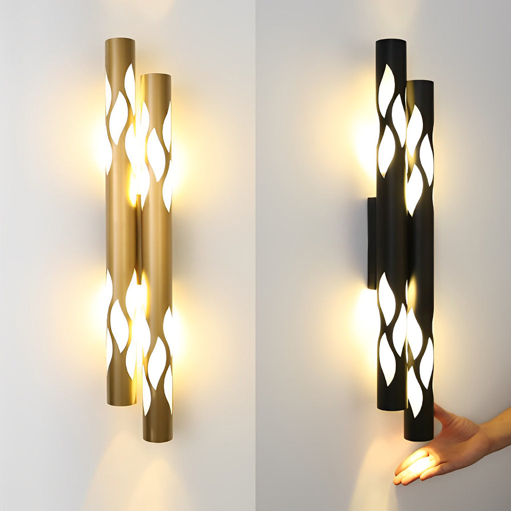 Modern Hollow Flame LED Wall Sconce Up and Down Light Nordic Style Fixture for Indoor Decor