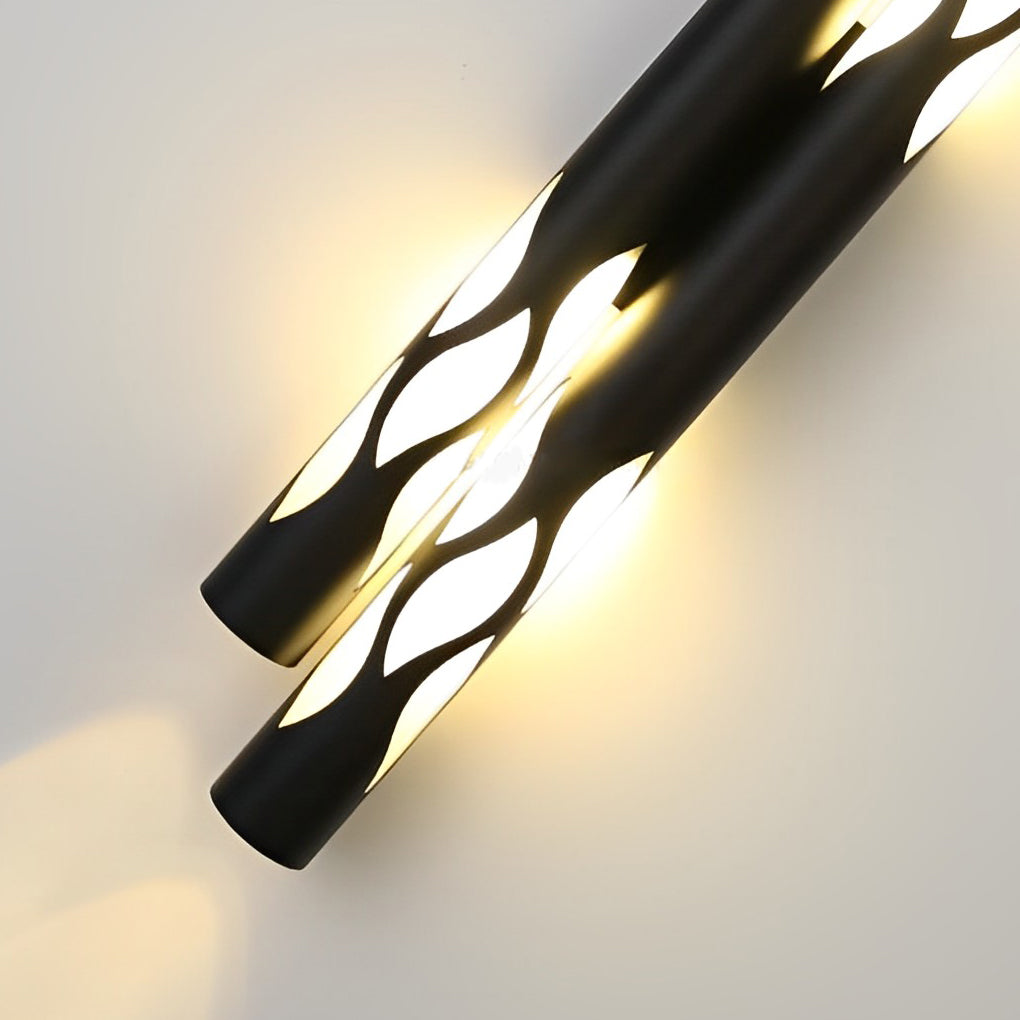 Modern Hollow Flame LED Wall Sconce Up and Down Light Nordic Style Fixture for Indoor Decor