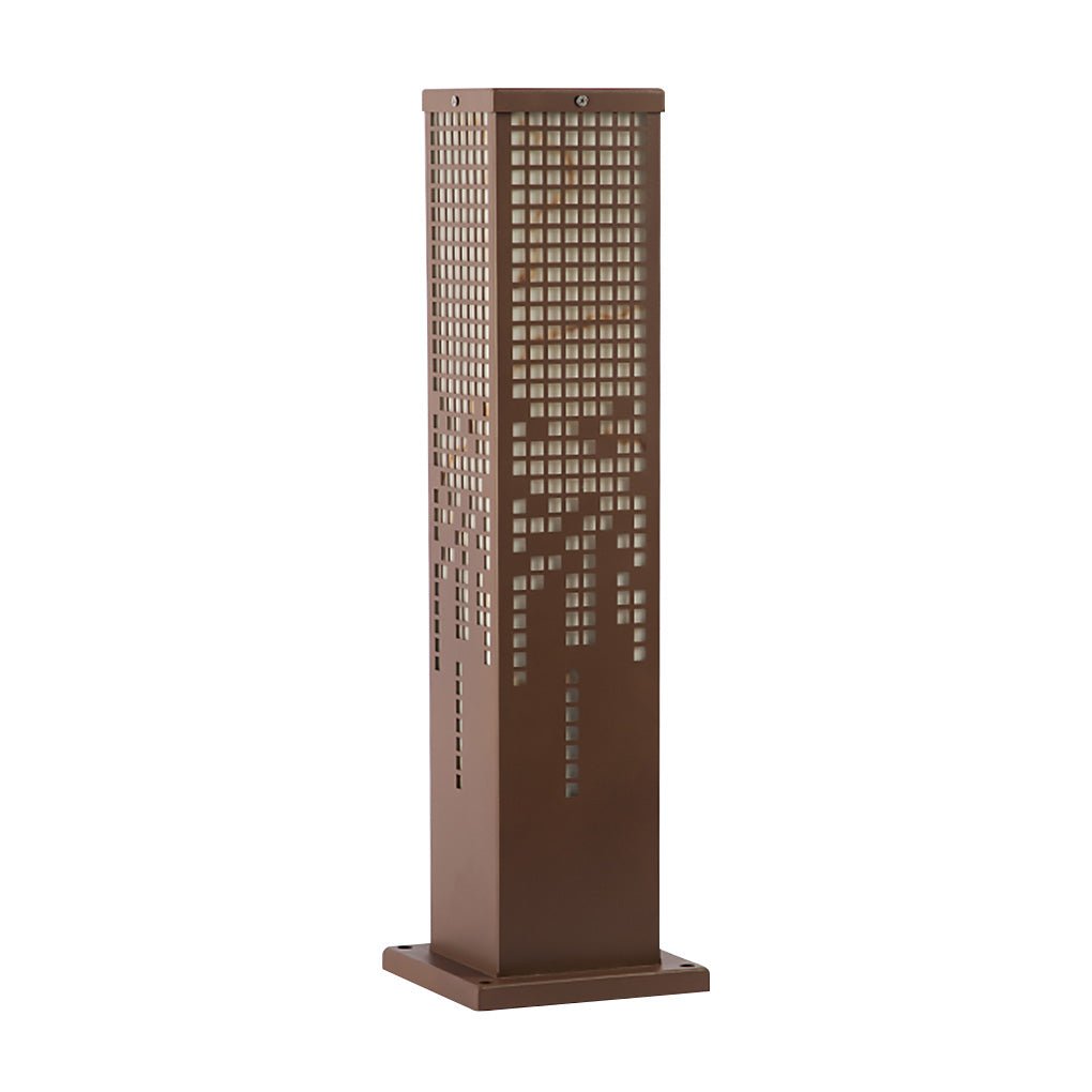Modern Hollow Outdoor Garden Path Light Waterproof Stainless Steel Landscape Lamp in Brown