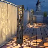 Modern Hollow Pattern Outdoor Solar LED Lawn Lamp Waterproof Landscape Path Lighting