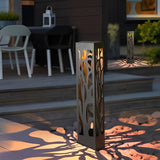 Modern Hollow Pattern Outdoor Solar LED Lawn Lamp Waterproof Landscape Path Lighting