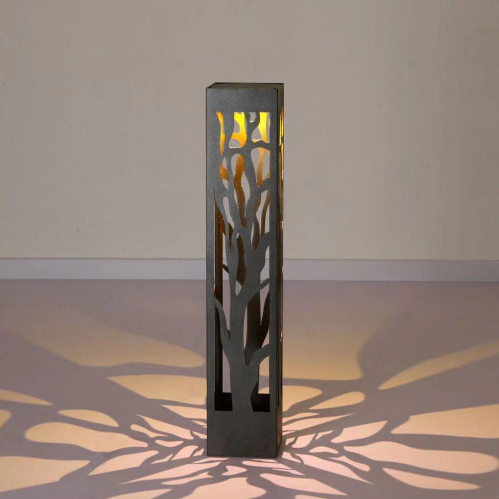 Modern Hollow Pattern Outdoor Solar LED Lawn Lamp Waterproof Landscape Path Lighting