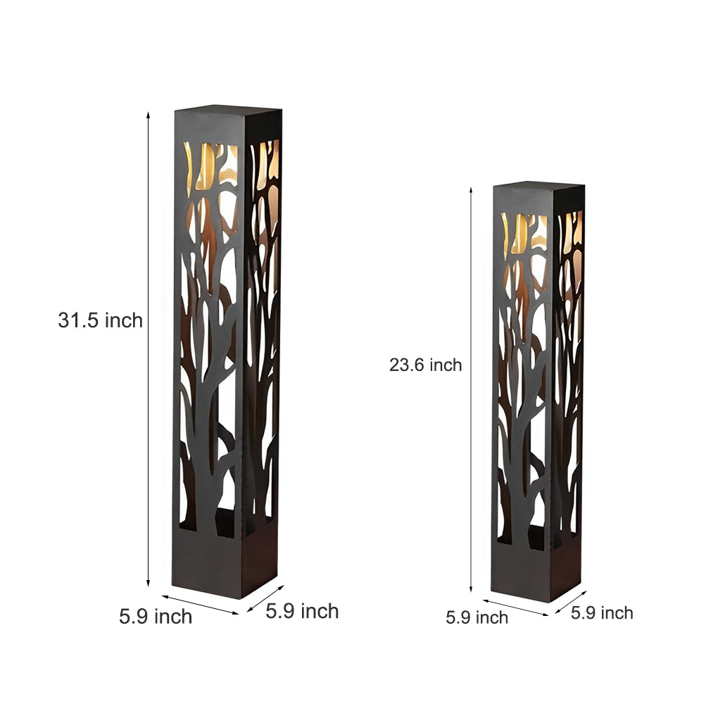 Modern Hollow Pattern Outdoor Solar LED Lawn Lamp Waterproof Landscape Path Lighting