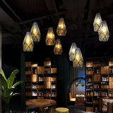 Modern Hollow Stainless Steel Gourd Pendant Light Electroplated Postmodern Chandelier for Dining Room