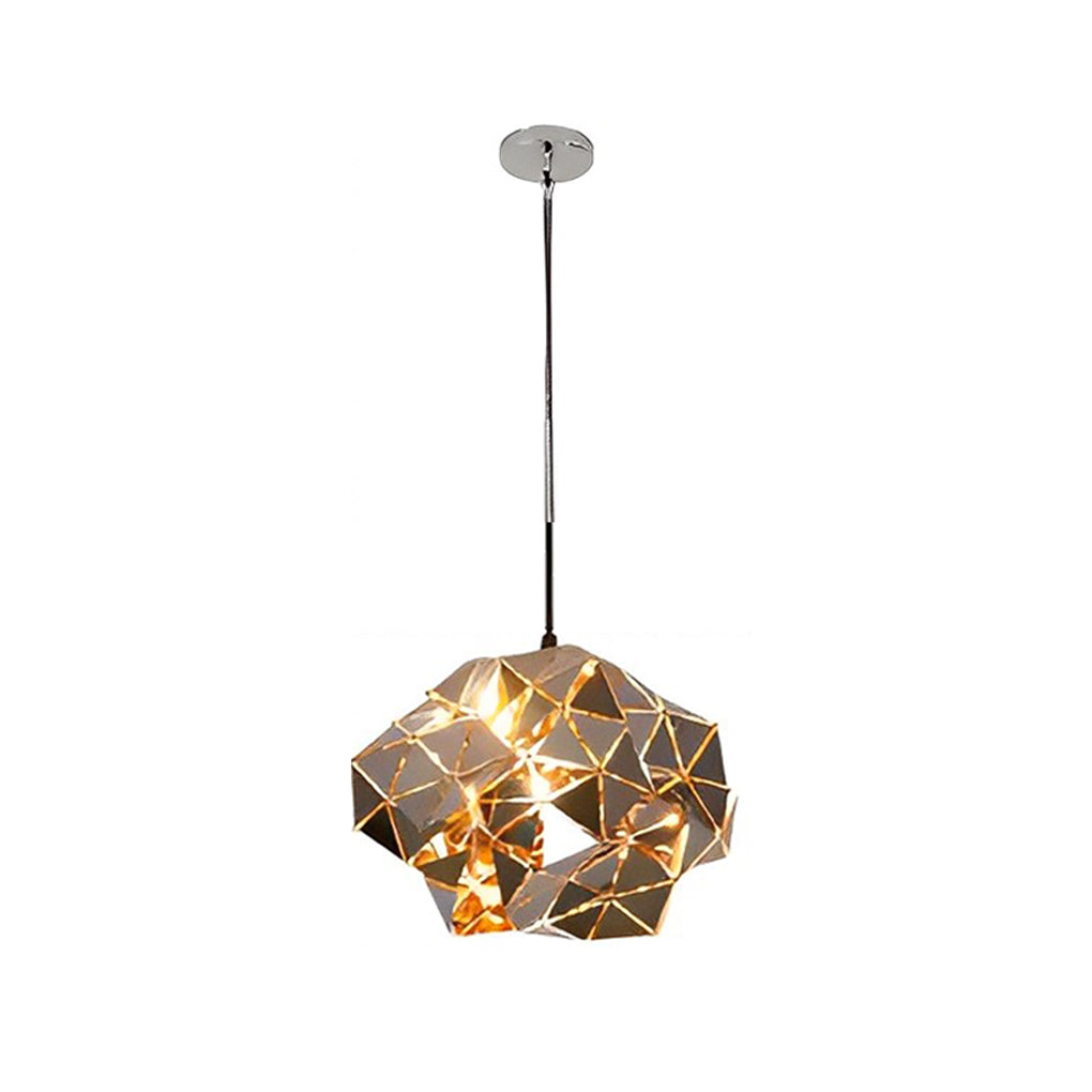 Modern Hollow Stainless Steel Pendant Light Irregular Creative Chandelier for Dining Room