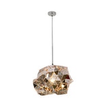 Modern Hollow Stainless Steel Pendant Light Irregular Creative Chandelier for Dining Room