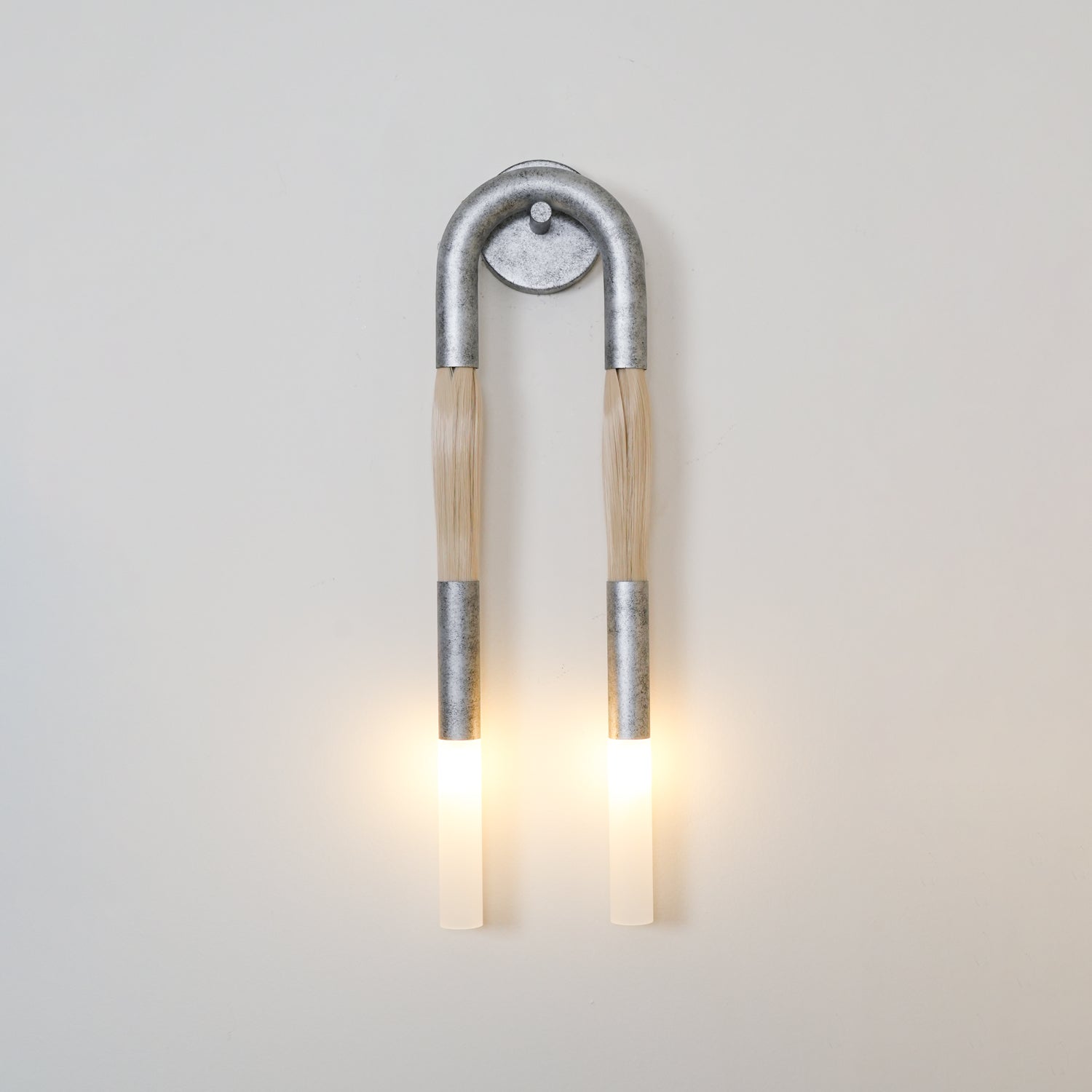 Modern Horsehair Tassel Wall Lamp with G9 LED Sconce and Elegant Glass Shade