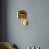 Modern Hourglass Glass Wall Sconce LED Indoor Lighting Fixture with Metal Frame
