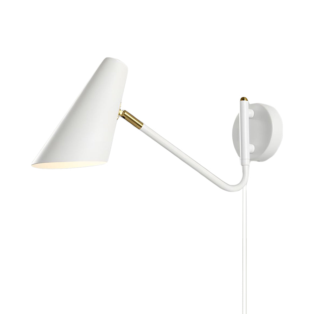 Modern Hoxton Swing Arm Wall Sconce with Conical Shade and Adjustable Iron Lamp Arm