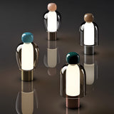 Modern Humanoid Profile Glass Table Lamp Rechargeable Battery Operated LED Dimmable Desk Light