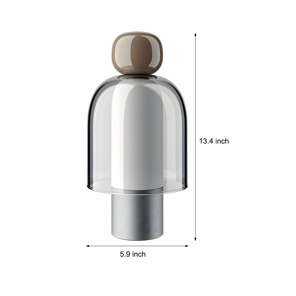 Modern Humanoid Profile Glass Table Lamp Rechargeable Battery Operated LED Dimmable Desk Light